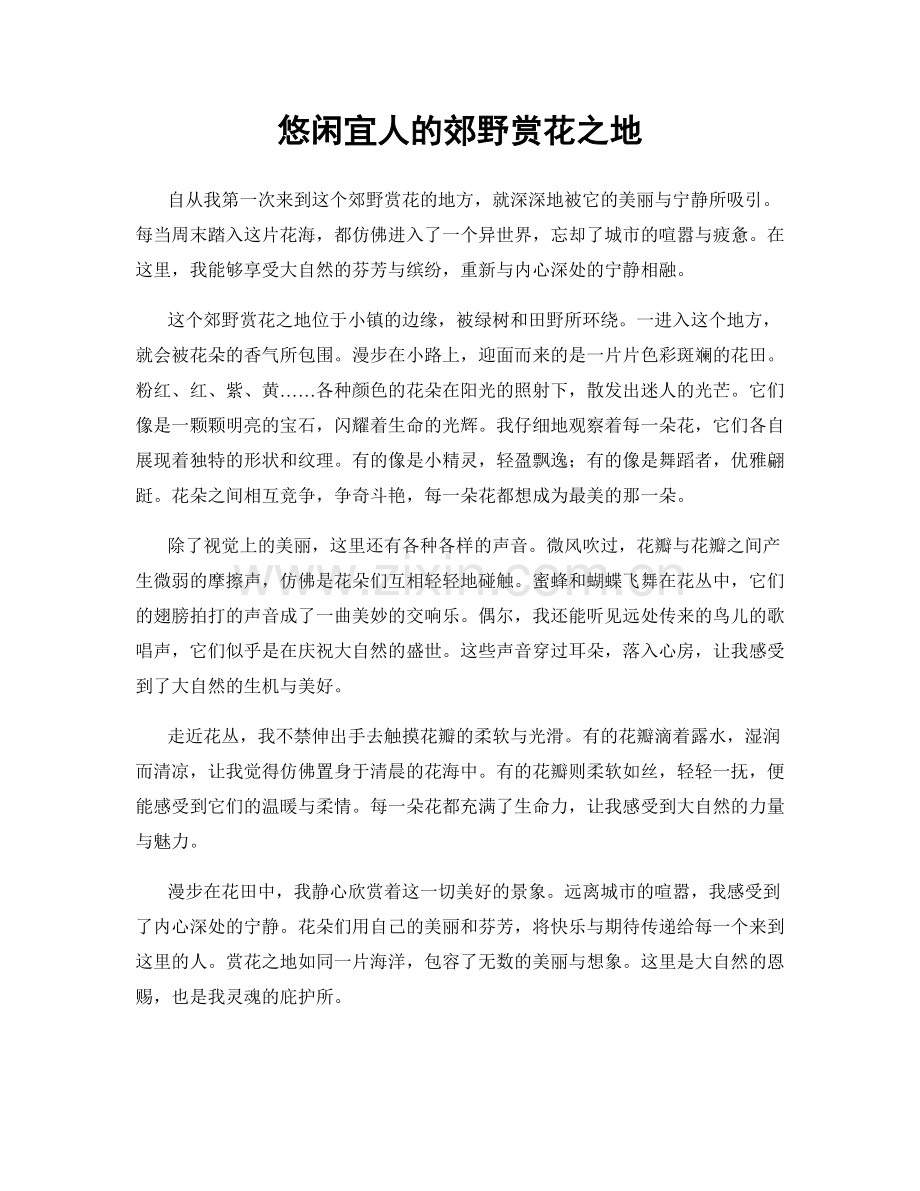 悠闲宜人的郊野赏花之地.docx_第1页