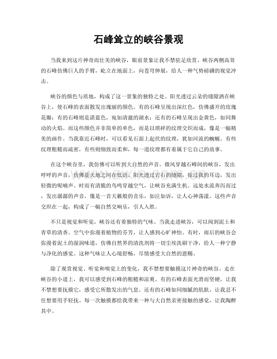 石峰耸立的峡谷景观.docx_第1页
