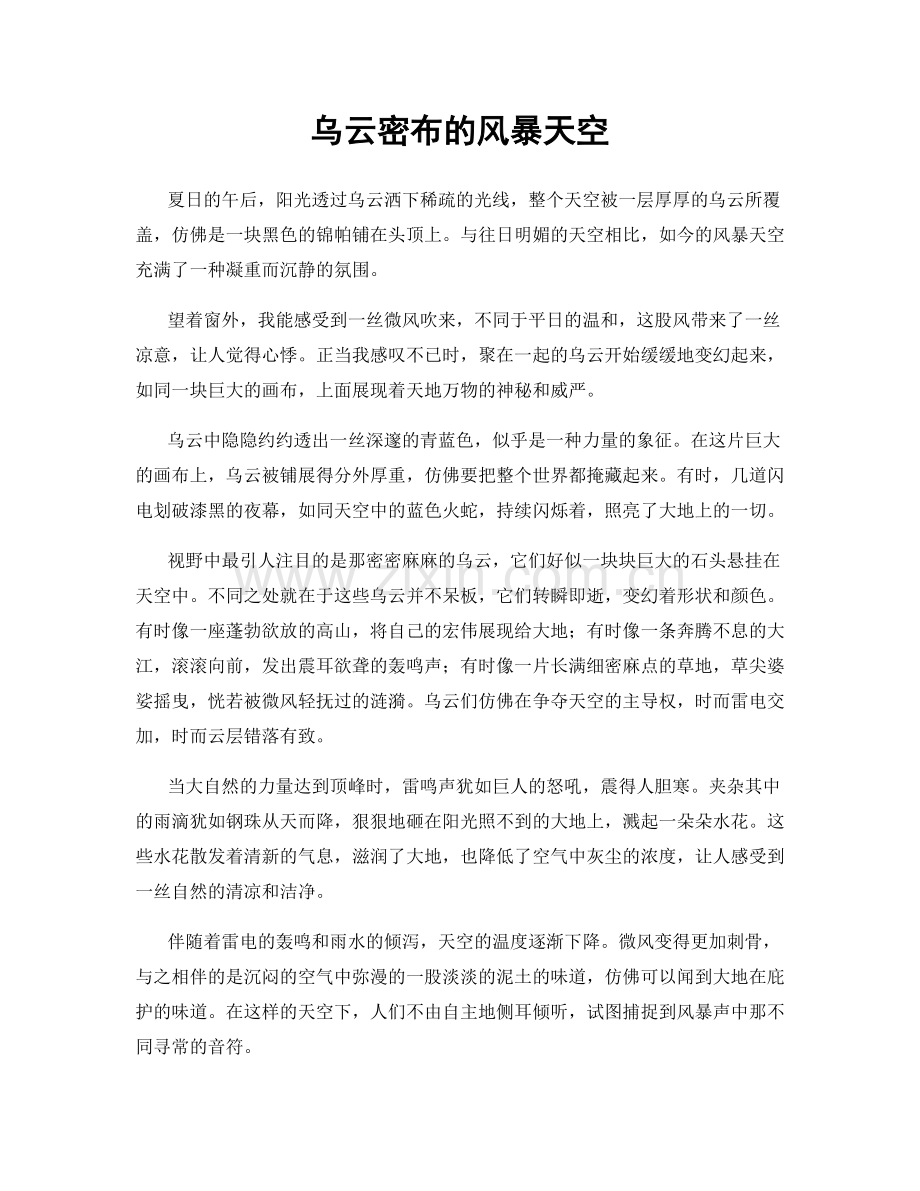 乌云密布的风暴天空.docx_第1页