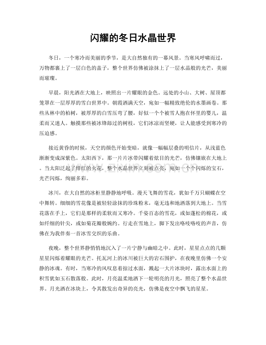 闪耀的冬日水晶世界.docx_第1页