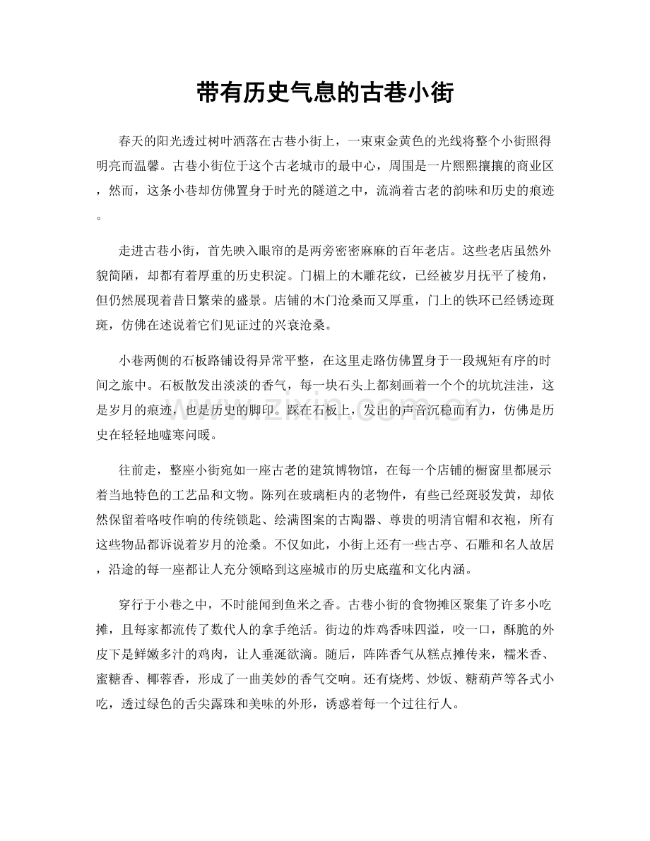 带有历史气息的古巷小街.docx_第1页