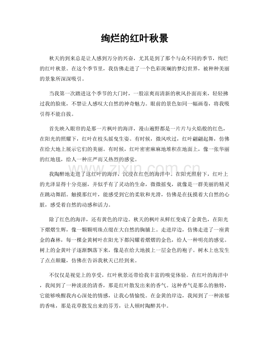 绚烂的红叶秋景.docx_第1页