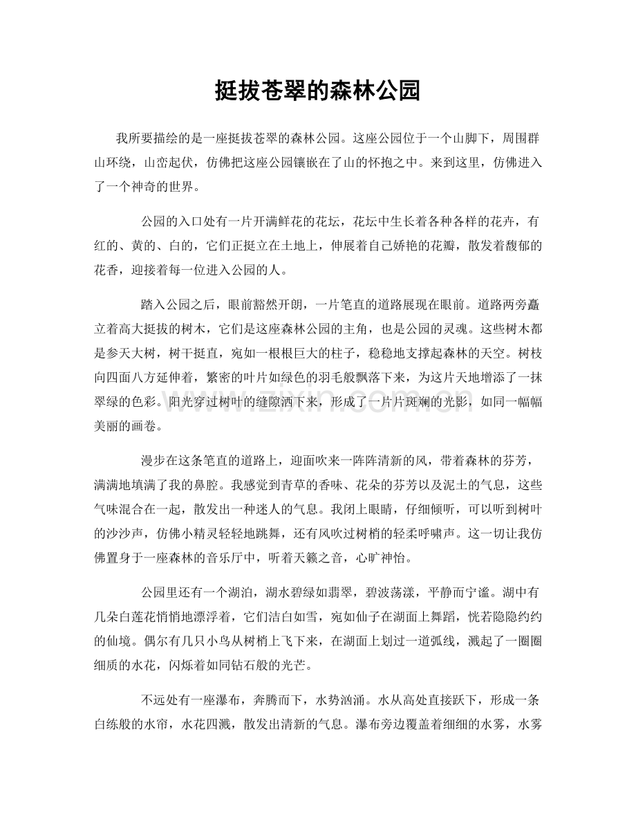 挺拔苍翠的森林公园.docx_第1页