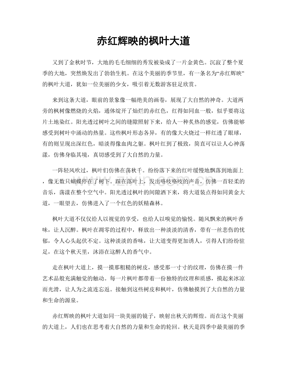赤红辉映的枫叶大道.docx_第1页