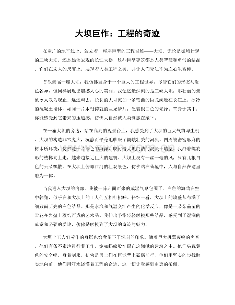 大坝巨作：工程的奇迹.docx_第1页
