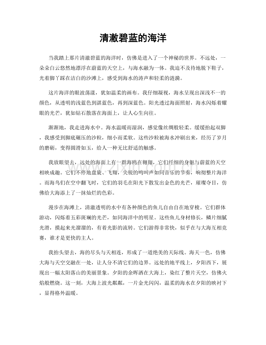 清澈碧蓝的海洋.docx_第1页