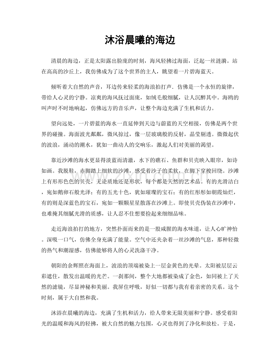 沐浴晨曦的海边.docx_第1页