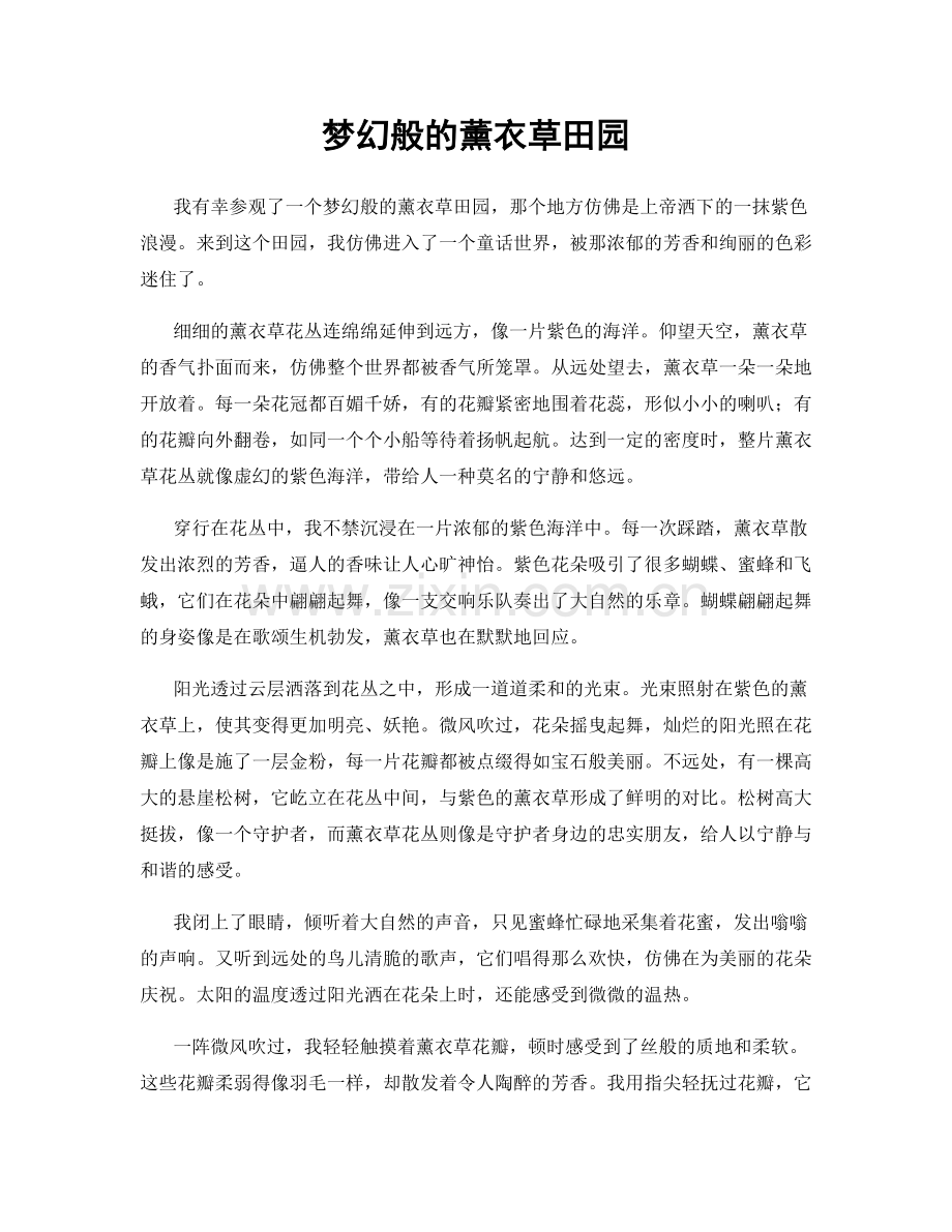 梦幻般的薰衣草田园.docx_第1页