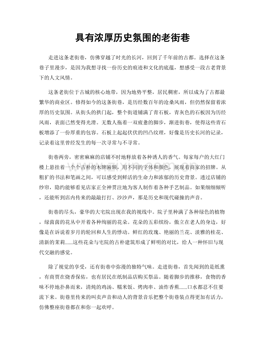具有浓厚历史氛围的老街巷.docx_第1页