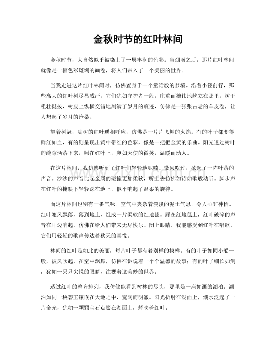 金秋时节的红叶林间.docx_第1页
