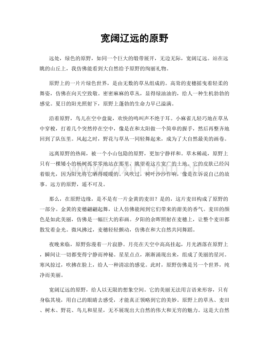 宽阔辽远的原野.docx_第1页