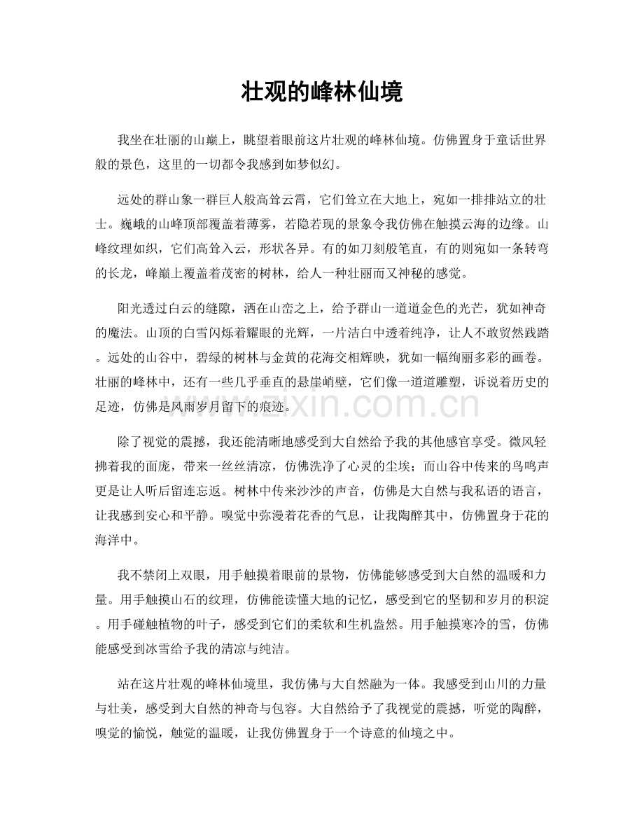 壮观的峰林仙境.docx_第1页