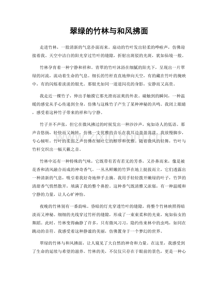 翠绿的竹林与和风拂面.docx_第1页