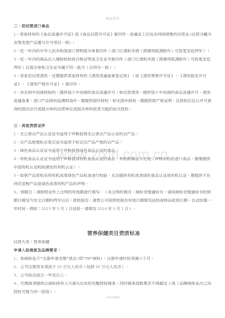 电商平台产品招商资质标准细则.docx_第2页