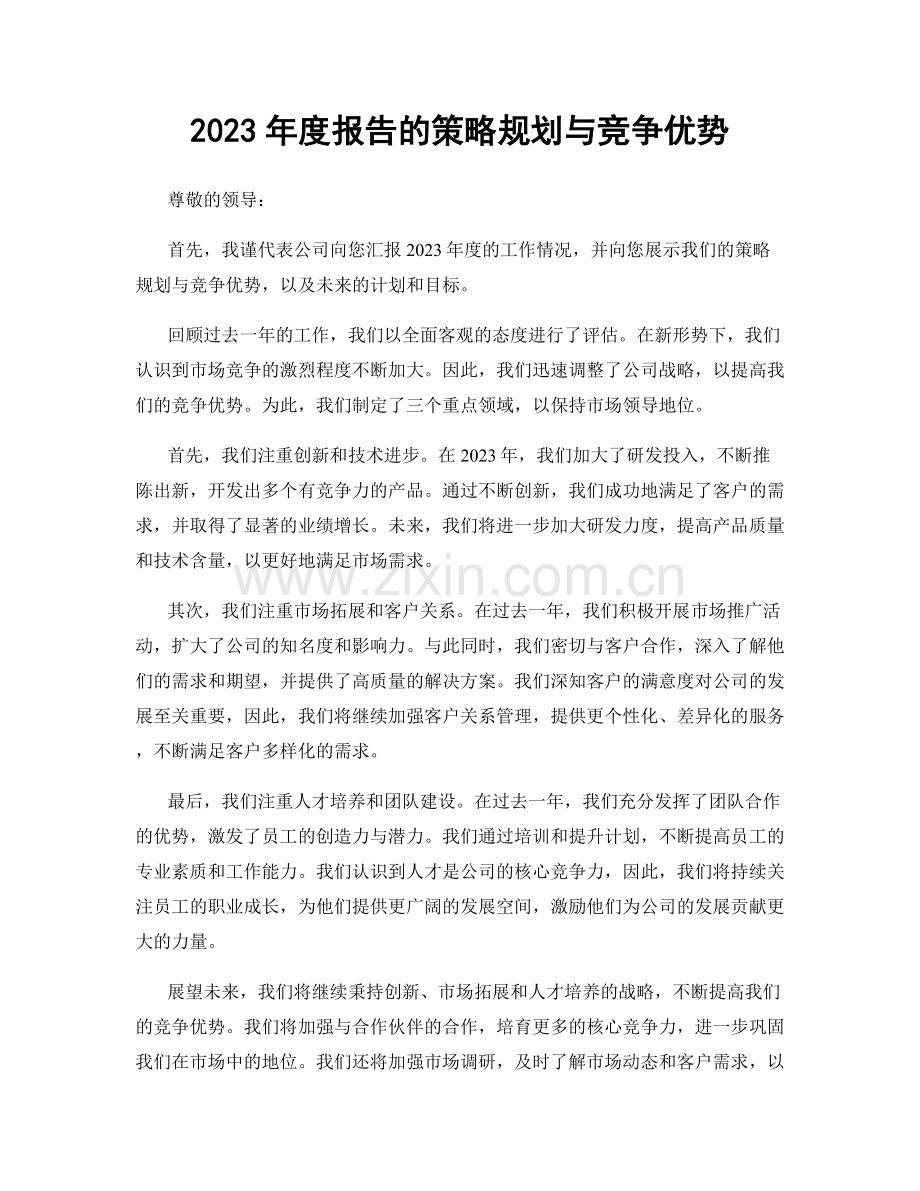 2023年度报告的策略规划与竞争优势.docx_第1页