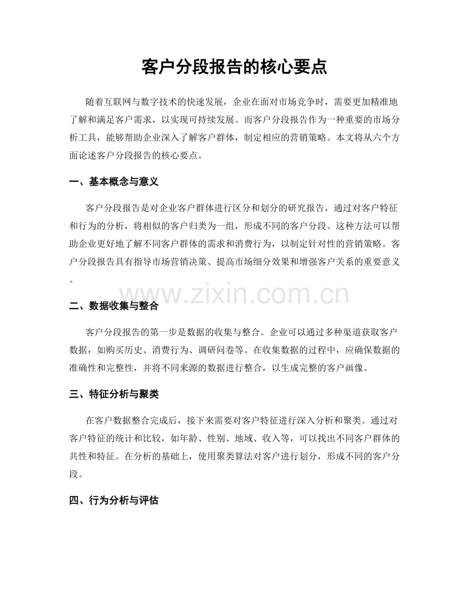 客户分段报告的核心要点.docx_第1页