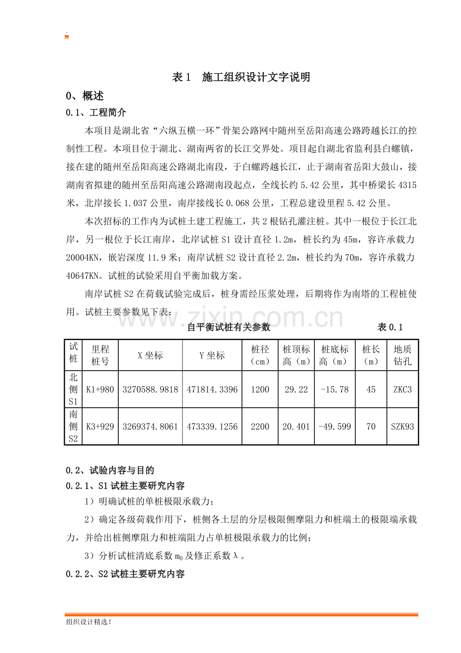 岳长江公路大桥试验桩投标方施工组织设计说明书(修改).doc_第1页