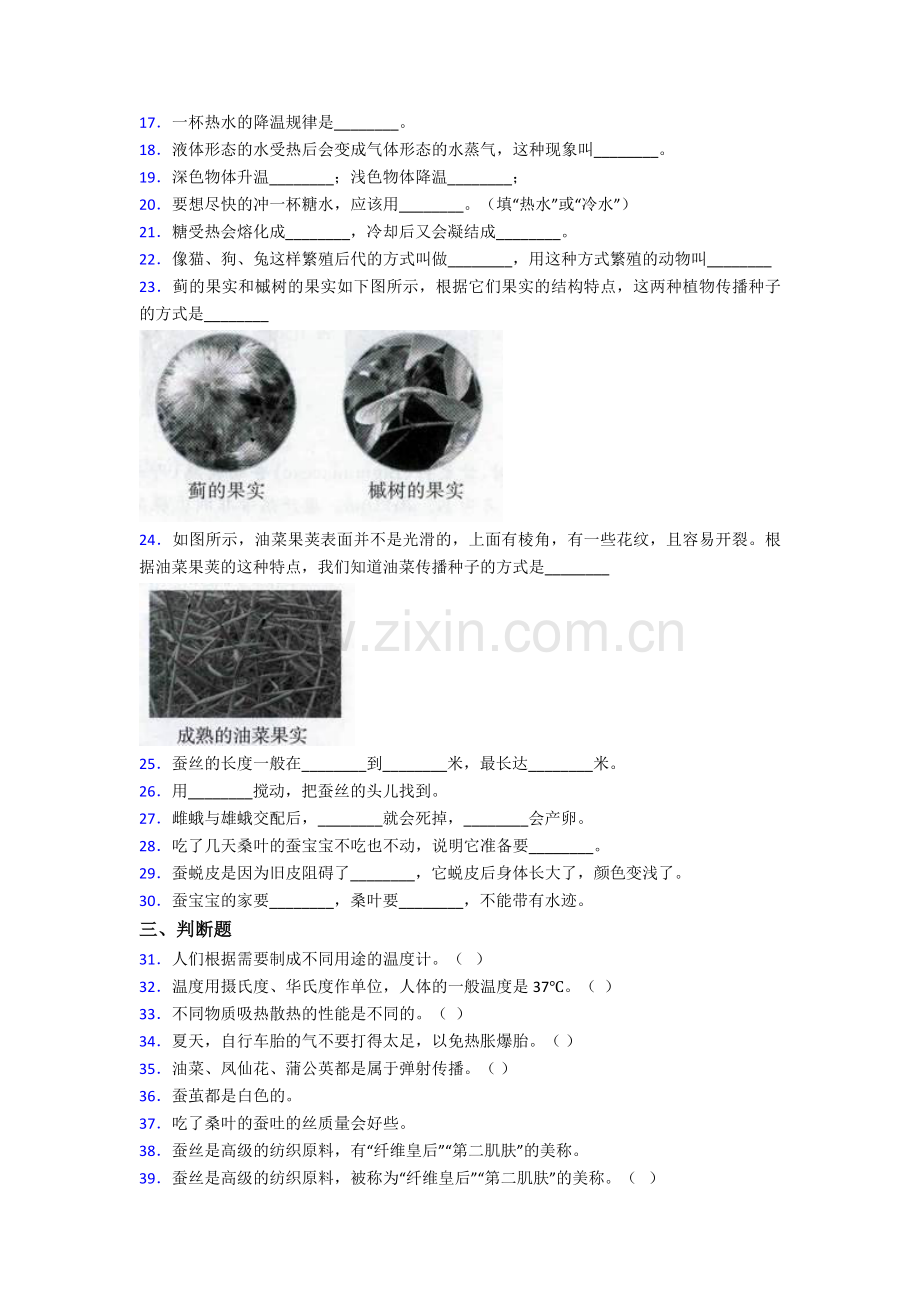 苏教版四年级下册科学期末测试卷含答案.doc_第2页