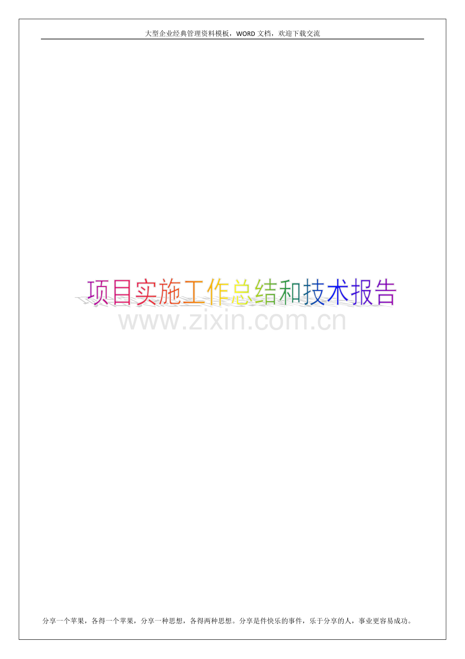 项目实施工作总结和技术报告14p.docx_第1页