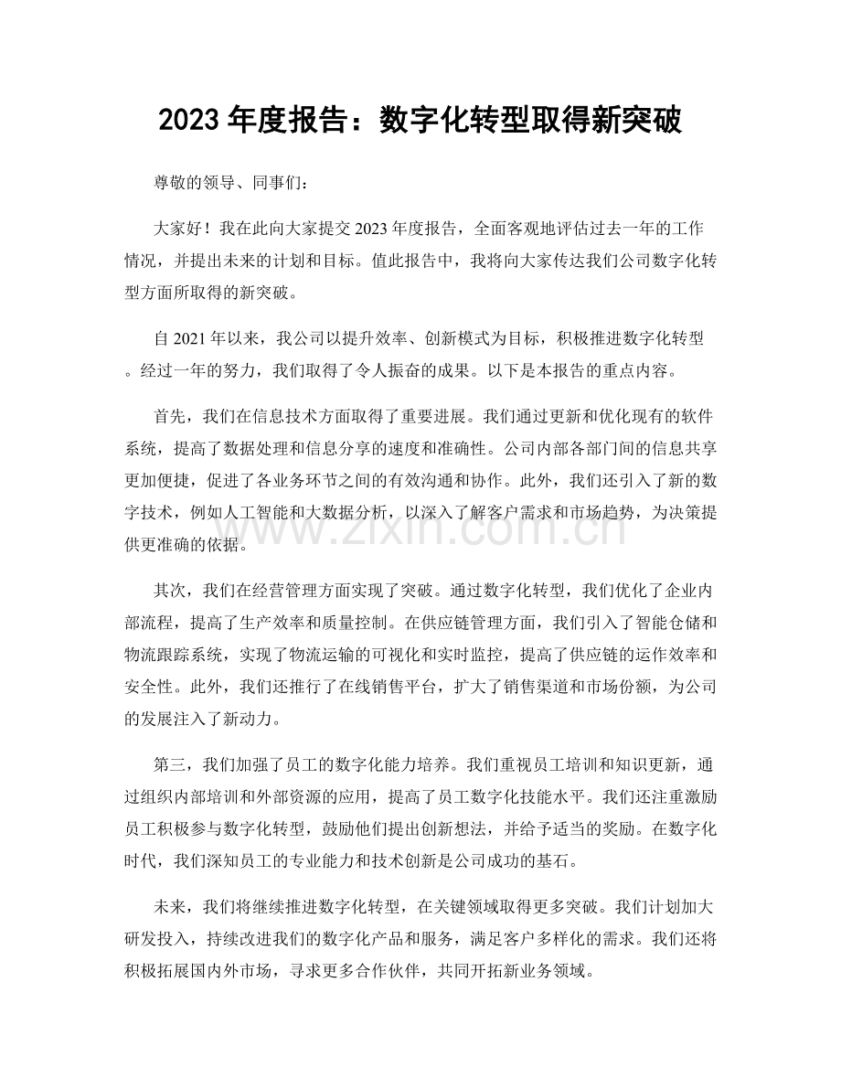 2023年度报告：数字化转型取得新突破.docx_第1页