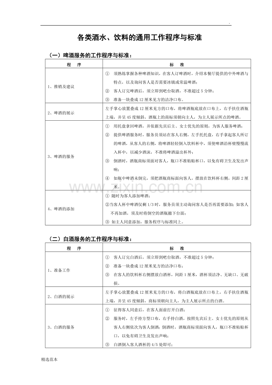 各类酒水服务标准与程序.doc_第1页
