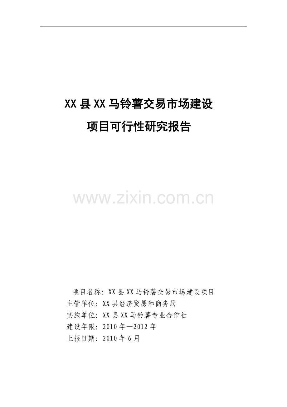 马铃薯交易市场项目可行性论证报告.doc_第1页