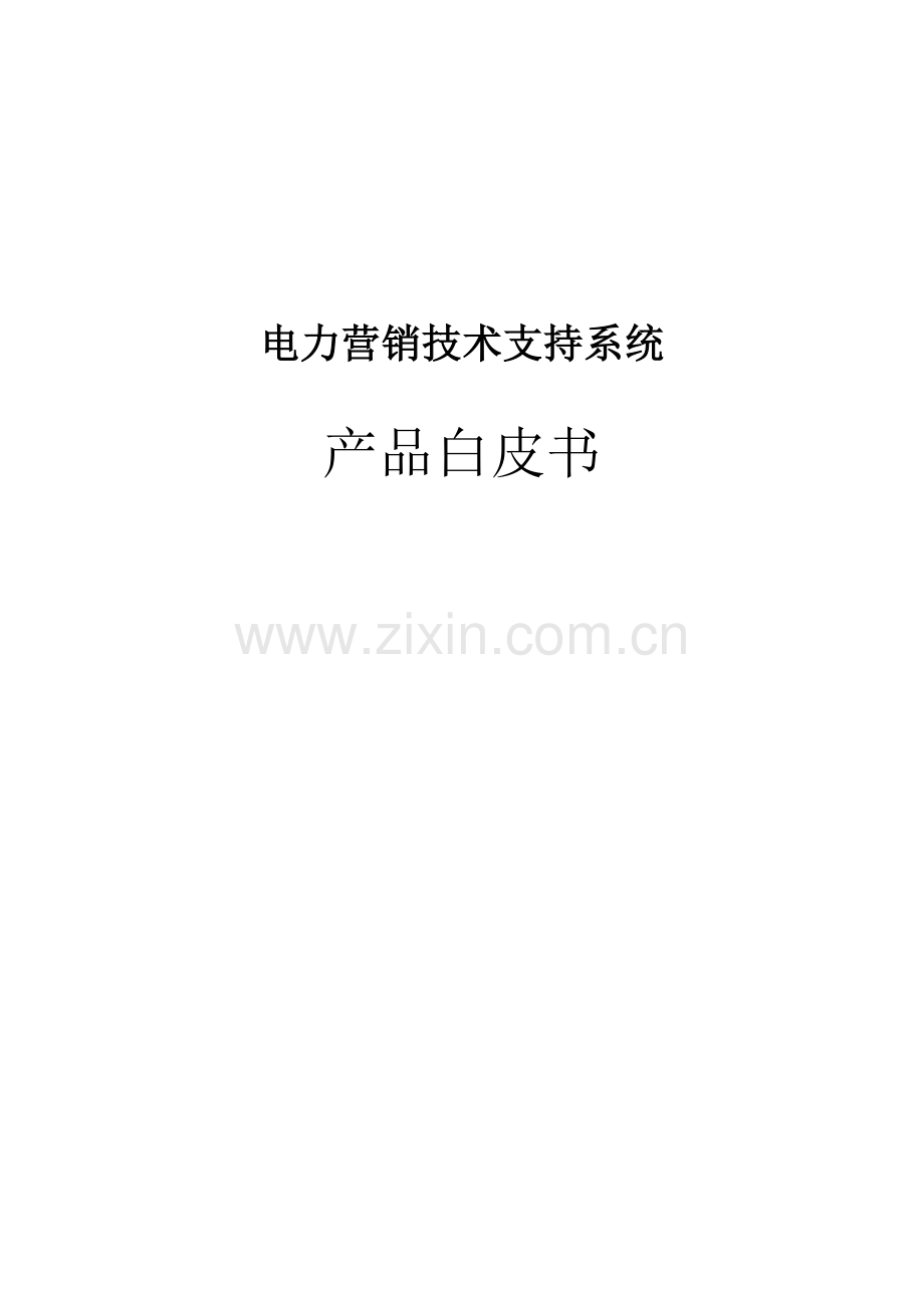 电力营销技术支持系统技术方案全案.doc_第1页