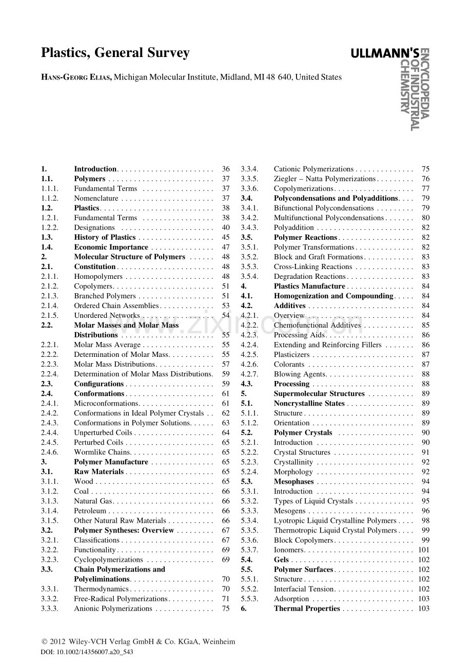 Plastics General Survey writted by michigen molecular insitute英文版.pdf_第1页
