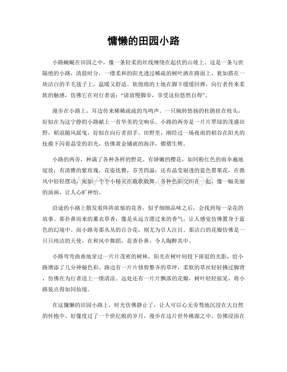 慵懒的田园小路.docx_第1页