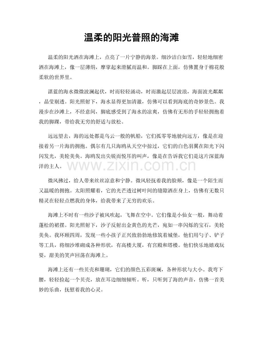 温柔的阳光普照的海滩.docx_第1页