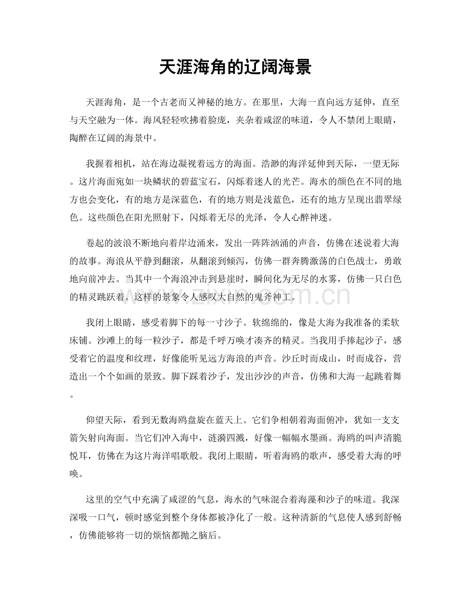天涯海角的辽阔海景.docx_第1页