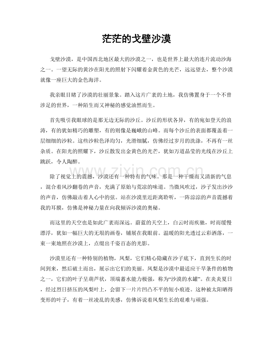 茫茫的戈壁沙漠.docx_第1页