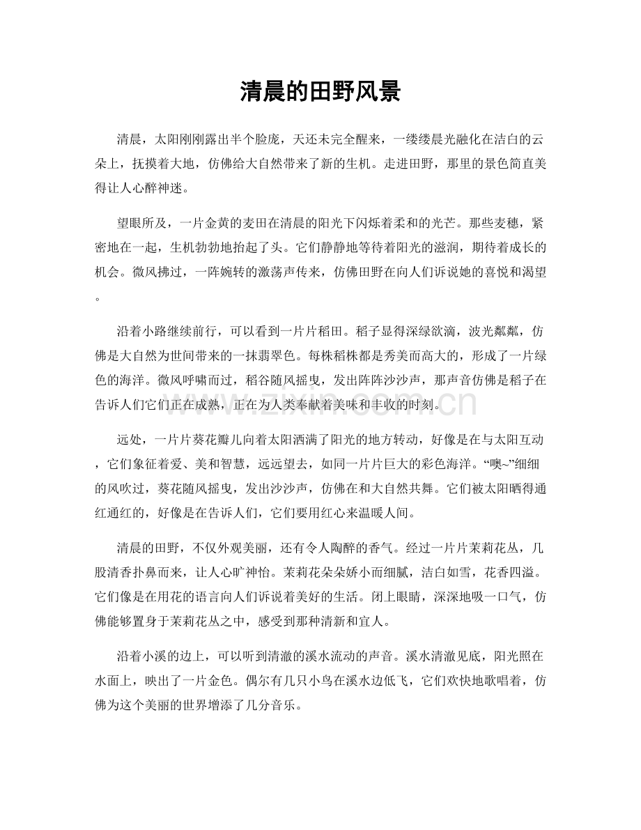 清晨的田野风景.docx_第1页