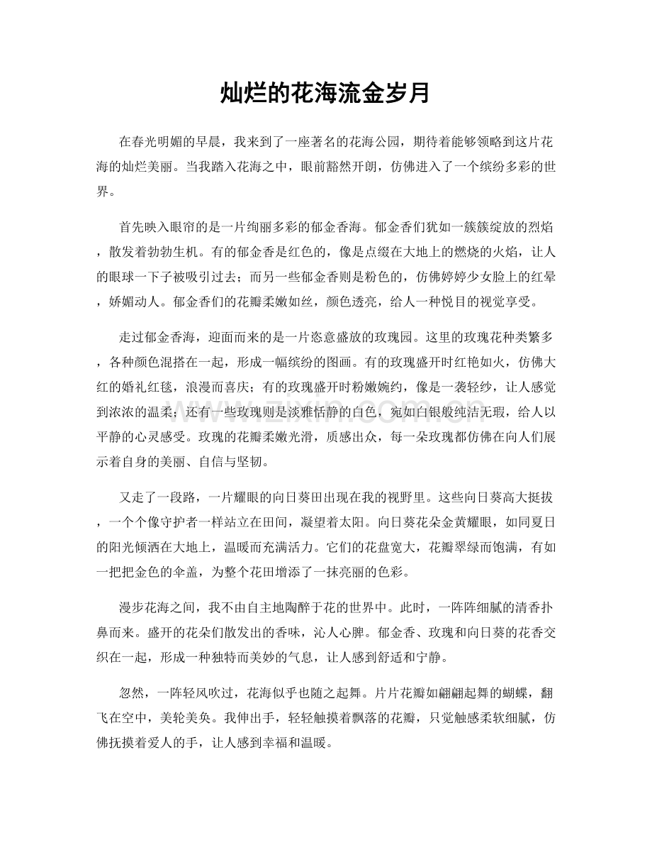 灿烂的花海流金岁月.docx_第1页