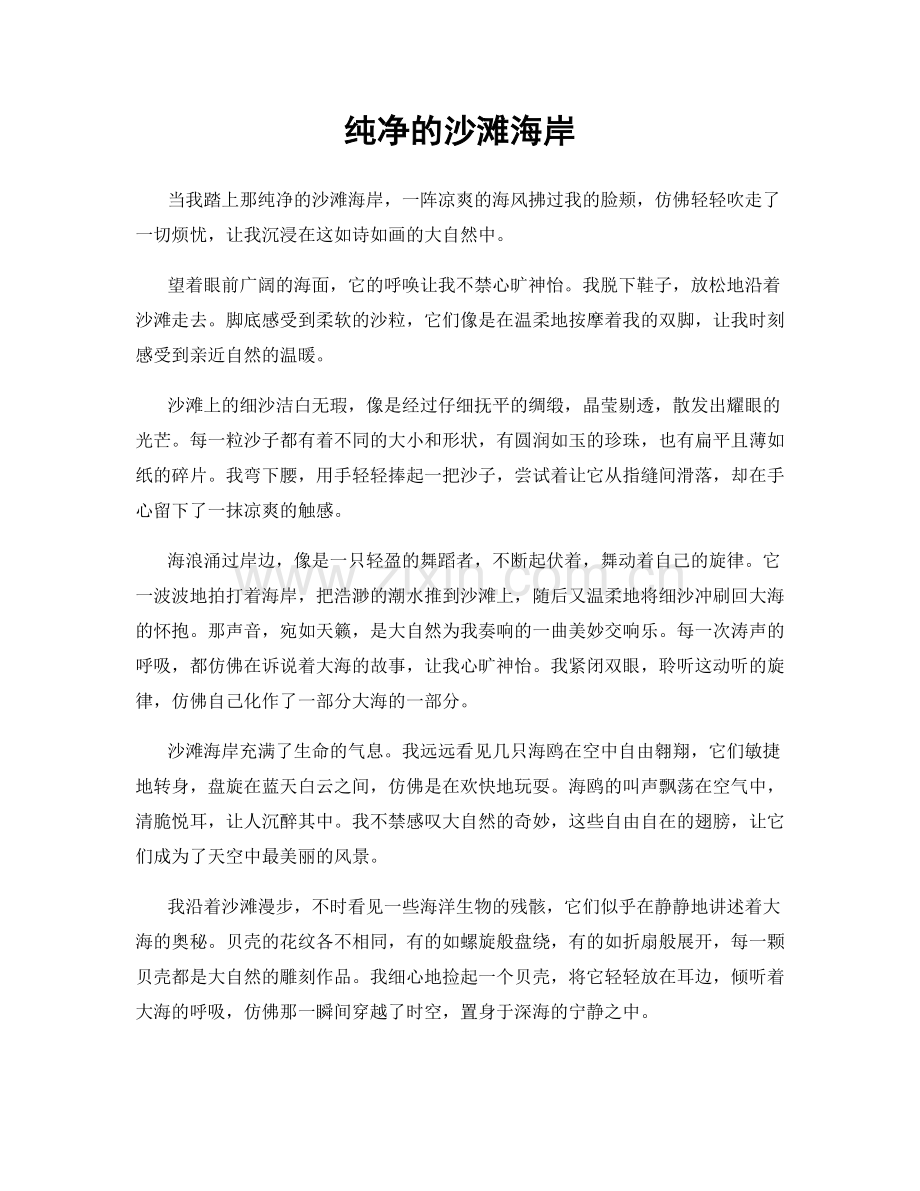 纯净的沙滩海岸.docx_第1页