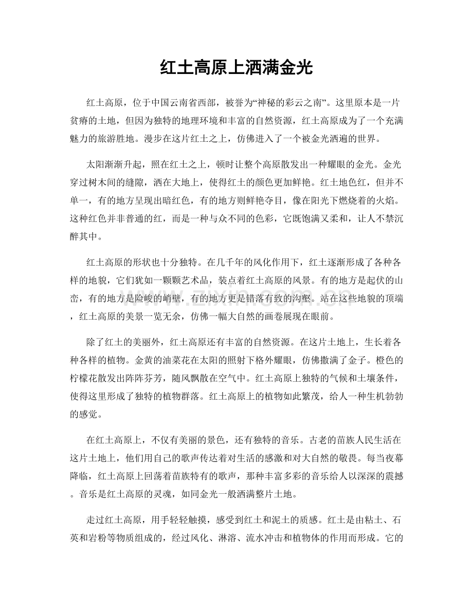 红土高原上洒满金光.docx_第1页