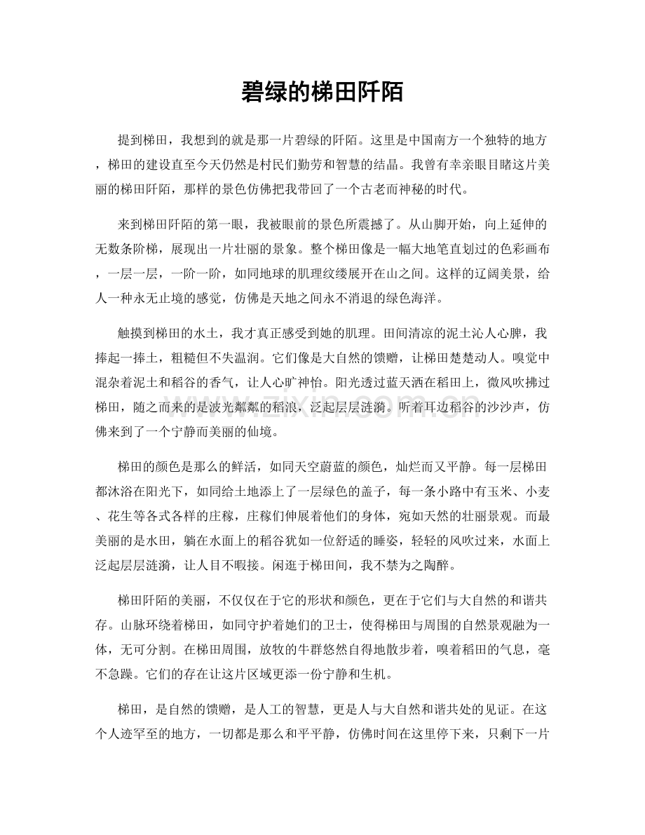 碧绿的梯田阡陌.docx_第1页