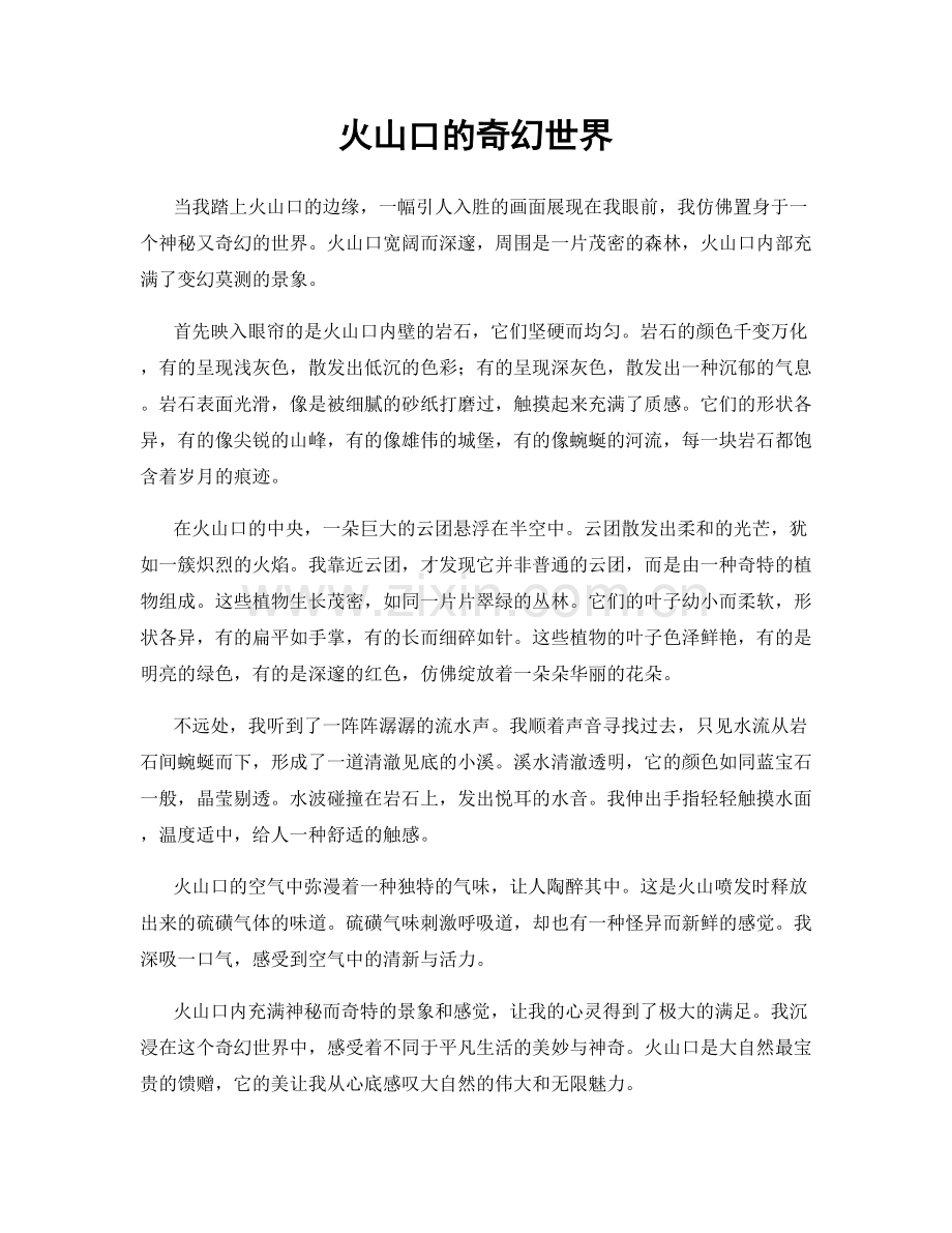 火山口的奇幻世界.docx_第1页