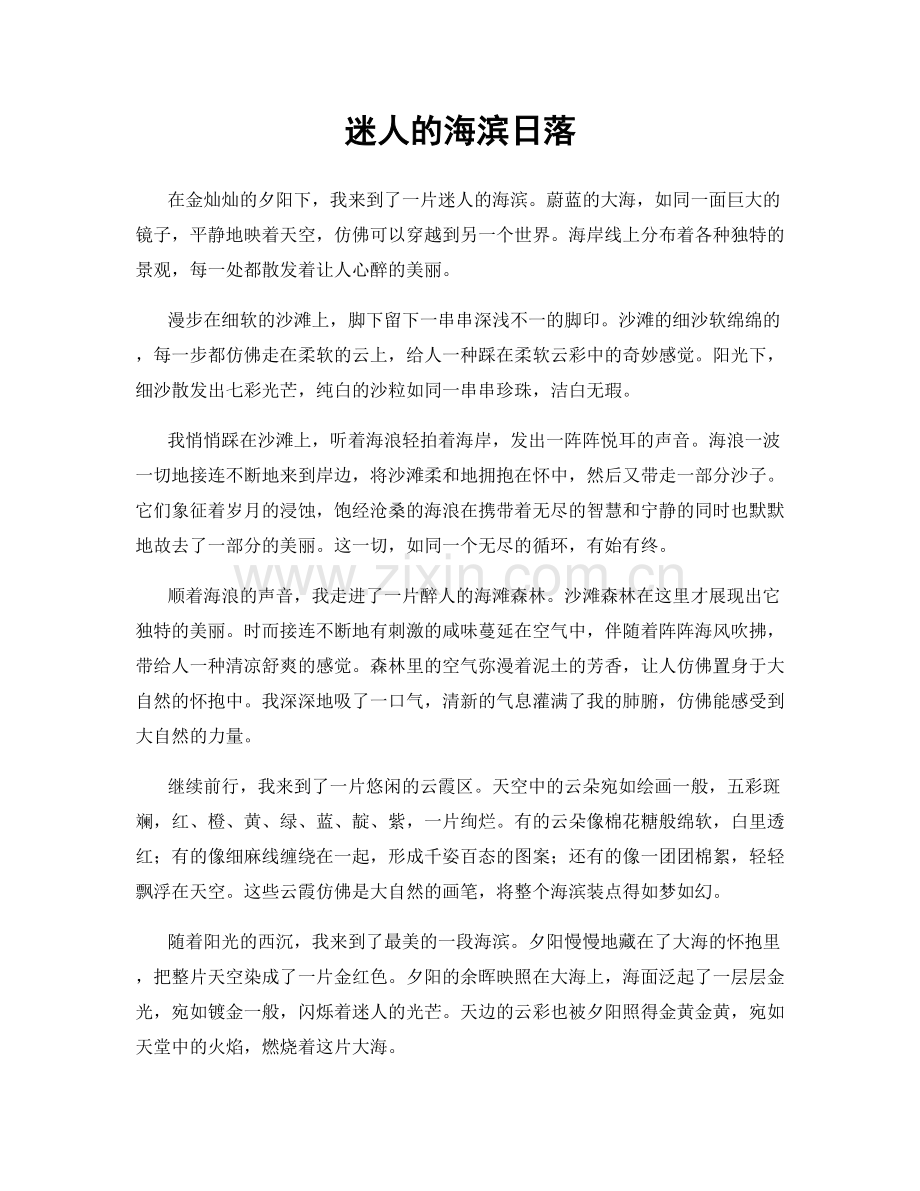 迷人的海滨日落.docx_第1页