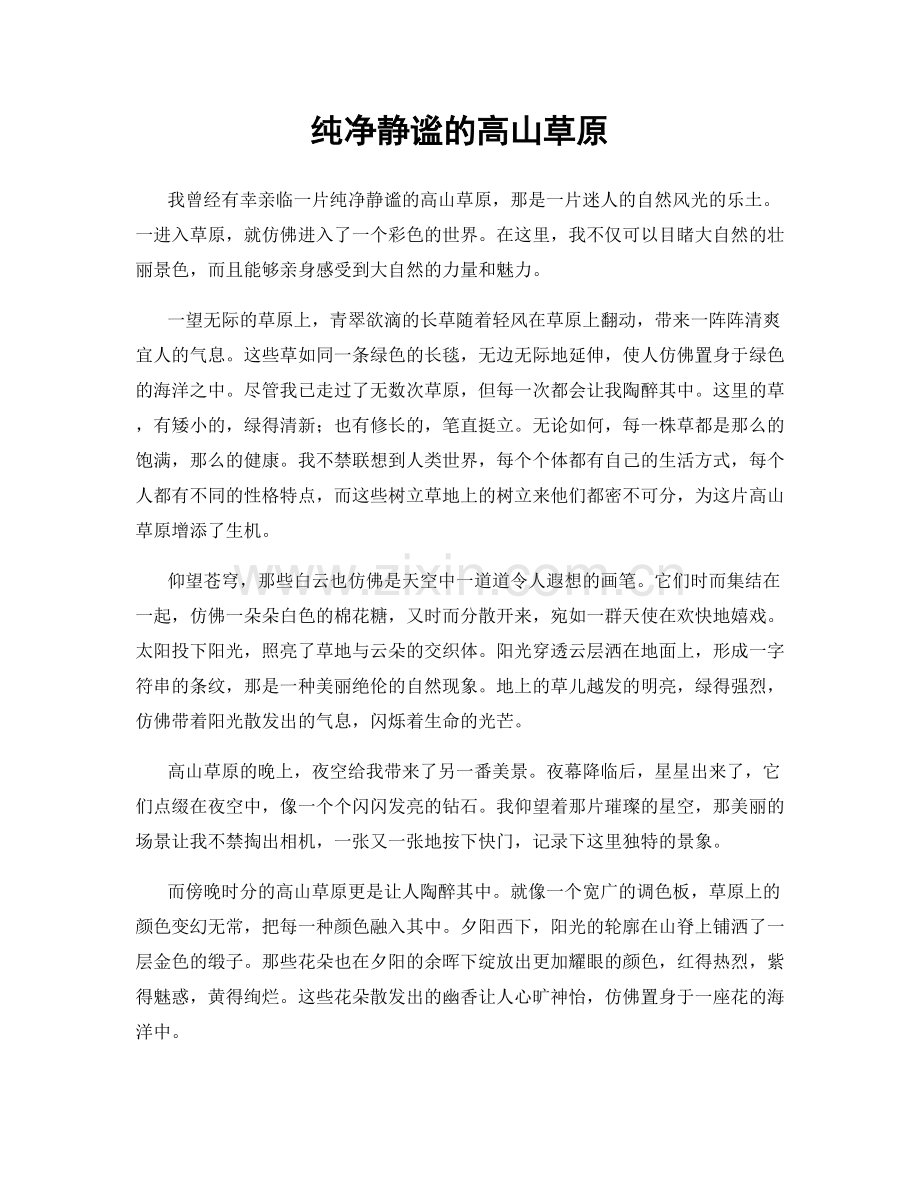 纯净静谧的高山草原.docx_第1页