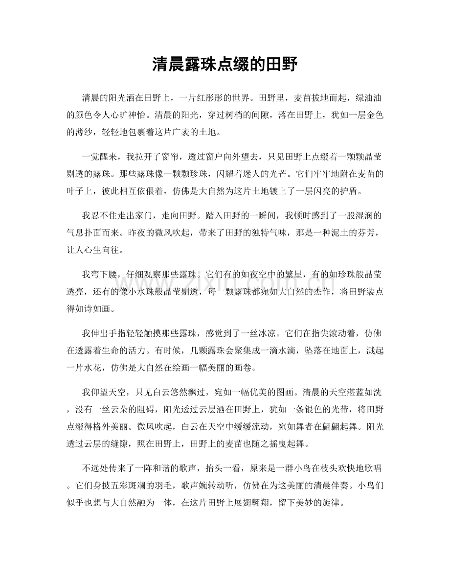 清晨露珠点缀的田野.docx_第1页