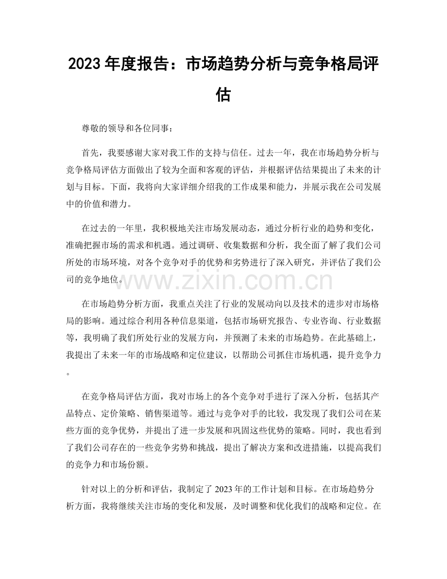2023年度报告：市场趋势分析与竞争格局评估.docx_第1页