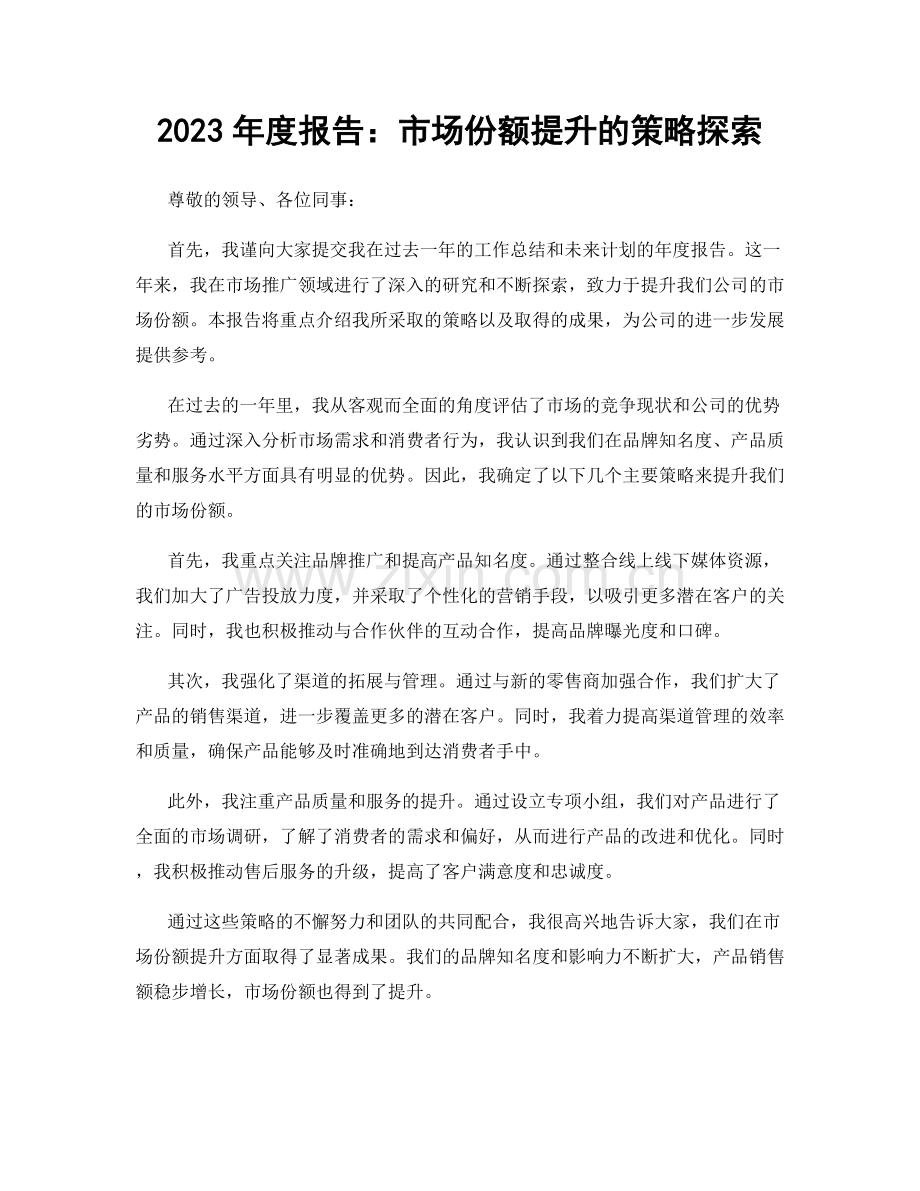 2023年度报告：市场份额提升的策略探索.docx_第1页