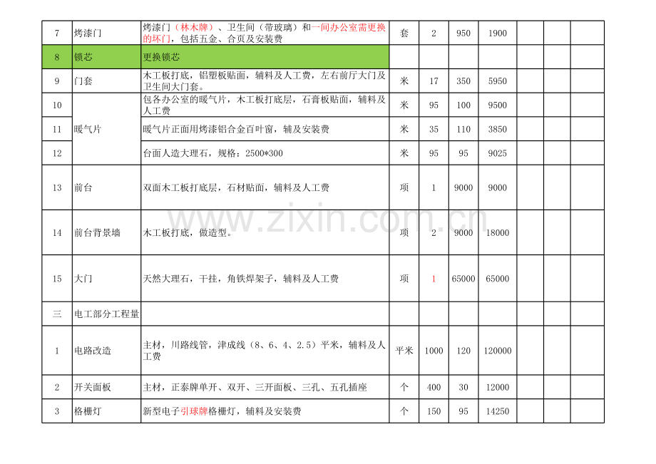 办公区域厂房装修预算方案.xls_第2页