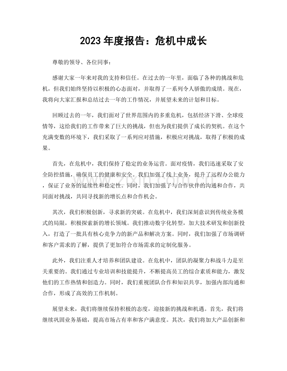 2023年度报告：危机中成长.docx_第1页