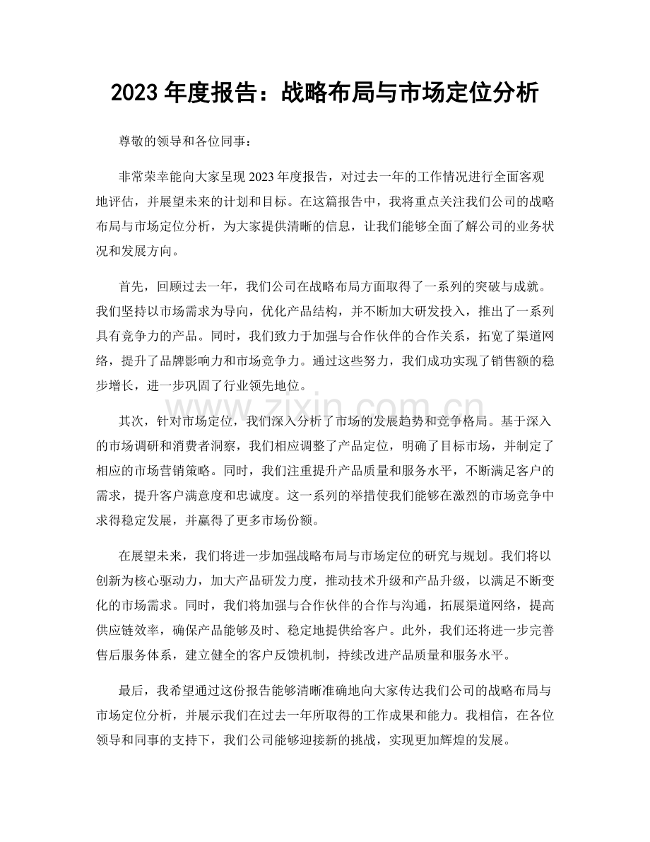 2023年度报告：战略布局与市场定位分析.docx_第1页