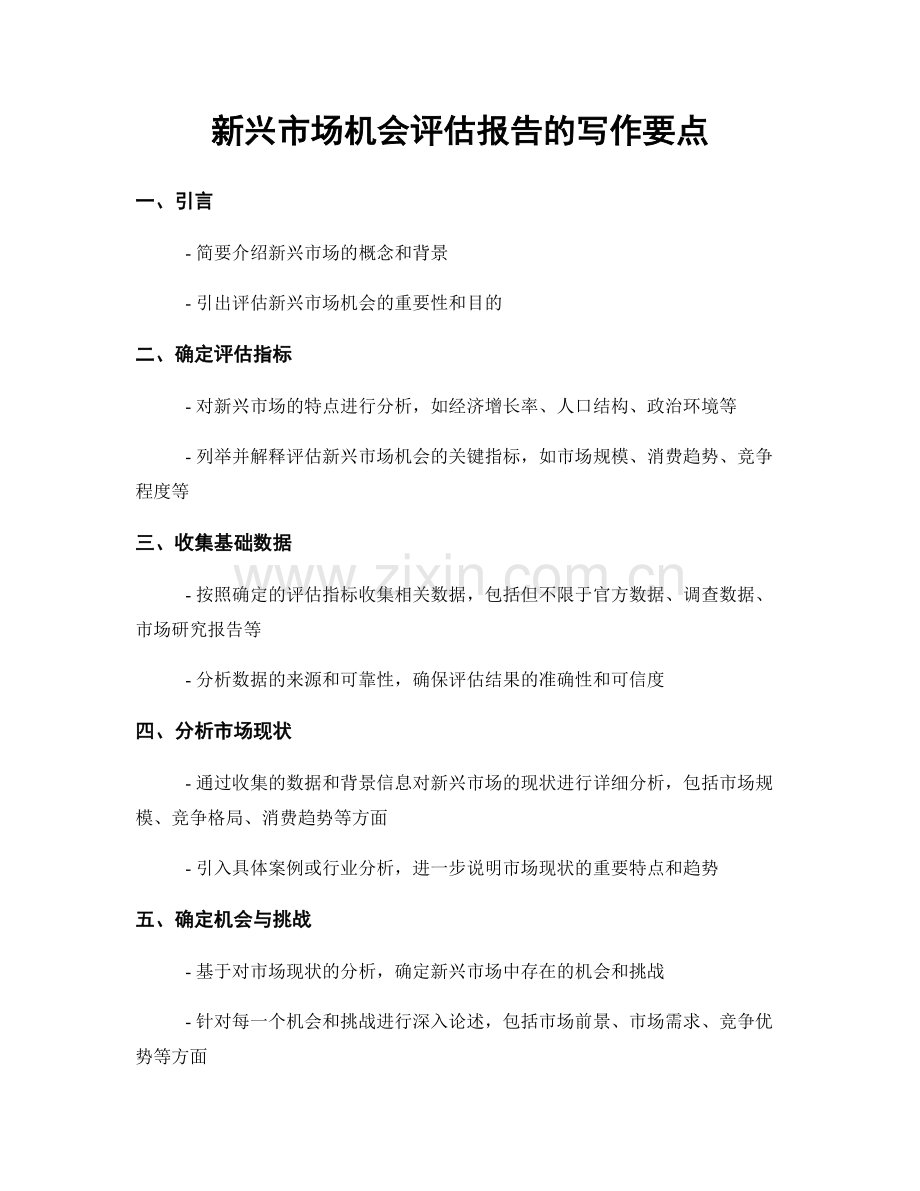 新兴市场机会评估报告的写作要点.docx_第1页