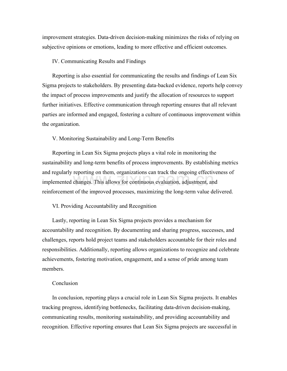 The Role of Reporting in Lean Six Sigma Projects.docx_第2页