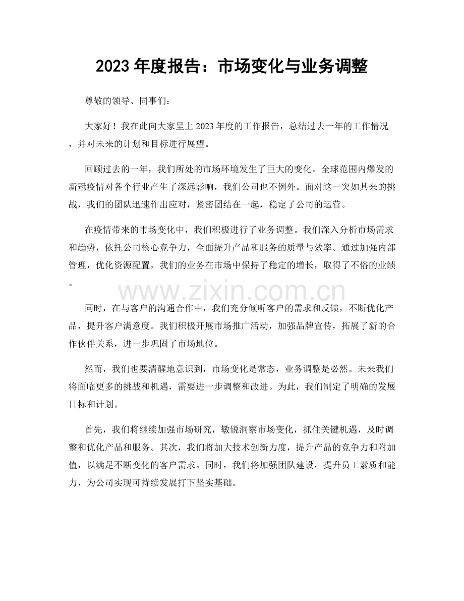 2023年度报告：市场变化与业务调整.docx_第1页