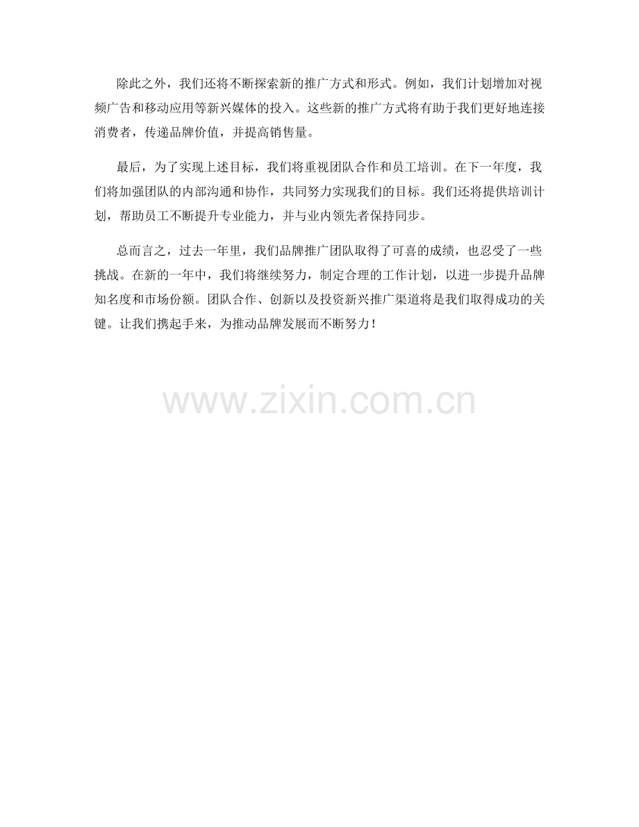 品牌推广经理年底工作总结及下一年度工作计划.docx_第2页